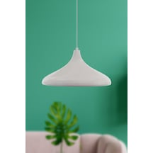 Nil Özel Tasarım Modern Parlak Beyaz Salon - Mutfak - Cafe Metal Tekli Sarkıt Avize Diğer