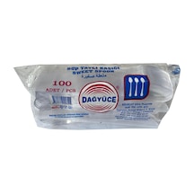Dağyüce Plastik Şeffaf Sup Kaşık - Tatlı Kaşığı - 100 Adetlik Paket