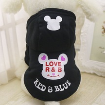 Köpek Ve Kedi İçin Polarlı Kışlık Sweat Love Red & Blue
