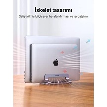 Masa İçin Dikey Dizüstü Bilgisayar Standı Çift Yuvalı Dizüstü Bilgisayar Standı Tutucu Ayarlanabilir Dock Alüminyum Masaüstü Standı Macbook Air Pro, Microsoft Surface Laptop 4, Lg Gram 17 İle