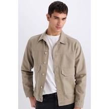 DeFacto %100 Pamuk Slim Fit Dar Kesim Düğmeli Cepli Mevsimlik Baharlık Jean Ceket B8155AX25SPKH465