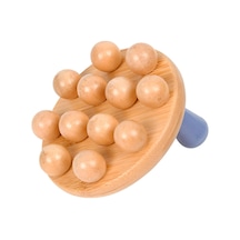 Suntek Uyluk Bacaklar Boyun Için Ahşap Masaj Fırçası El Kahverengi