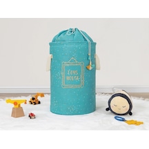 Zenvia Baby Kullanımı Kolay Desenli Taşınabilir Torbalı Yuvarlak Sepet Yeşil 04270 Znv2026
