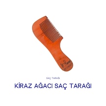 1sen Art & Beauty Kiraz Ağacı Saç Tarağı Geniş Dişli Doğal Ahşap Tarak
