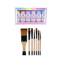 Akrilik Boya İnci Set 6x70ml + Fırça Set 1