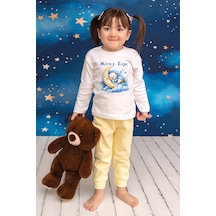 Pia Baby İsme Özel Erkek Çocuk Pijama Takımı %100 Pamuk Penye İsim Baskılı Kişiye Özel Çocuk Pijaması 10897s14pi Krem
