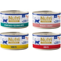 Nutri Feline 4 Çeşit Karma Tahılsız Yetişkin Kedi Konservesi 70 G X 4 Adet