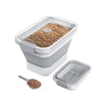10-13 Lb Köpek Maması Saklama Kabı, Şeffaf Hava Geçirmez Kapaklı Katlanabilir Köpek Maması Konteyner,pet Gıda Kepçe Ve Köpek Kasesi,evcil Hayvan Yemi,pirinç, Un İçin Çok Fonksiyonlu Gıda