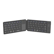 Lenyes Wk109 Sessiz Tuş Tasarımlı Touch Padli Katlanabilir Bluetoothlu Kablosuz Klavye Siyah