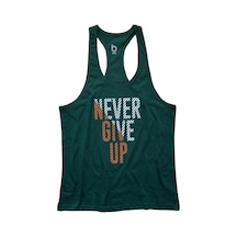 Bluu Fitness Gym Tank Top Sporcu Atleti Never Give Up Yeşil