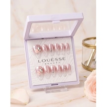 Louésse Rose Veil Takma Tırnak 12 Li Soft Pembe Işıltılı Zarif Nail Set