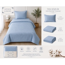 Ş Linens Tek Kişilik Nevresim Takımı Açik Mavi