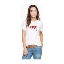 Dexter Red Logo Baskılı Beyaz Kadın Tshirt