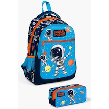 Coral High Kids Lacivert Mavi Astronot Desenli 2'li Okul Çanta Seti Set0223486