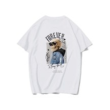 Brz Collectıon Brz Collection Unisex Oversize Forever Cool T-shirt Beyaz