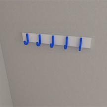 Hepsi3boyutlu Modern Duvar & Kapı Baston Askılık - 5 Adet Mavi J Askılık - Model No : 6 Mavi