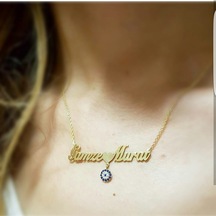 Kuyumcudukkani "iki İsim Nazar Boncuklu İsim Kolyesi" Altın Renkli-33216-g Gold Kuyumcudukkani "iki İsim Nazar Boncuklu İsim Kolyesi" Altın Renkli-33216-g Gold