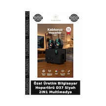 Özel Üretim Bilgisayar Hoparlörü D37 Siyah 2ın1 Multimedya