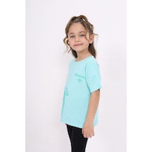 Toontoy Kids Toontoy Kız Çocuk Bunny Baskılı Tişört Mint Yeşili