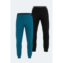 Slazenger Vessel 2 Li Set Erkek Eşofman Altı Siyah - Petrol