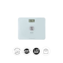 Arzum AR5126 Stayfit Touch Cam Beyaz Baskül, Pilsiz Kullanım, 180 Kg’a Kadar Ölçüm Kapasitesi, Beyaz