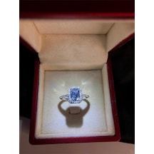 Vog Pırlanta Montür Effective Diamond Baget Evlilik Tektaşı 925 Ayar Gümüş Sevgiliye Eşe Yüzük