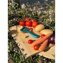 Solingen Pırıltılı Turkuaz Sapan Soyacak Paslanmaz Alman Çeliği, Ergonomik Sap, Yüksek Keskinlik-254 Mavi