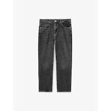 Koton Pamuklu Cepli Vintage Straight Fit Jean Pantolon Antrasit 7wam40320nd