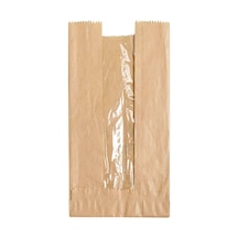 Pencereli Kraft Baget Ekmek Fırın Kese Kağıdı - Orta Boy - 15 X 41 Cm. - 0.510 Kg. - Paket Çok Renkli