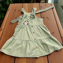 Nakışlı Renkli Elbise Yeşil