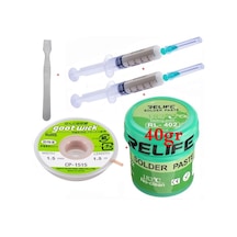 Relıfe Krem Lehim Pasta 183 C 40g Flux Lehim Toplama Cp-1515 Lehim Emme Teli 1,5 Mm Ve Metal Spatula Seti02