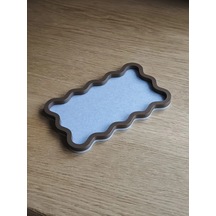 3d Baskı Dalgalı Kenarlı İki Renkli Mini Tepsi Masaüstü Organizer Takı Ve Anahtar Tepsisi - Kahverengi Mavi Diğer