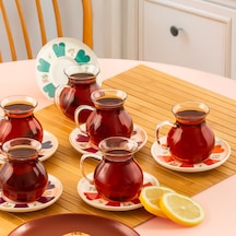 Perotti 17901 Beyoğlu 12 Parça 6 Kişilik Çay Seti Çay Takımı Renkli