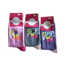 Çizgi Kids Kız Çocuk havlu Kışlık Soket Çorap 12 Çift