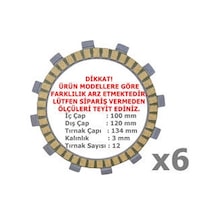 Sr 250 Debriyaj Balatası 6 Lı 100-120-134 Mm 12 Tırnak