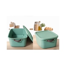 1 Adet 15 Litre Saklama Kabı, Çok Amaçlı Düzenleyici Kapaklı Kutu, Dekoratif Saklama Kutusu, 35x25x22 Cm Yeşil