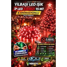 Yılbaşı Led Işık İp Led Kırmızı 15 Mt 8 Anımasyon Eklenemez Kırmızı