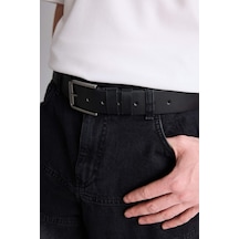 Defacto Erkek Dikdörtgen Toka Suni Deri Jean Kemeri H5073axnsbk27 Siyah-bk27