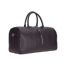 Bloominbag Bloomvoyager Cognac Clay Hakiki Deri Seyahat Çantası Unisex Hafta Sonu Duffle Seyahat Çantası Kahverengi - Koyu Kahverengi