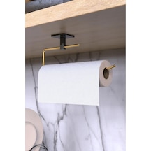 Pratik Kağıt Rulo Havluluk, Havlu Askısı, Banyo Mutfak Paslanmaz Havluluk - Peçetelik Altın Metal Diğer