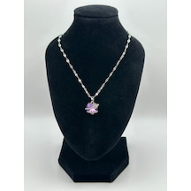 Arnes Jewelry Çelik Zirkon Taşlı Kalpli Kolye Gümüş