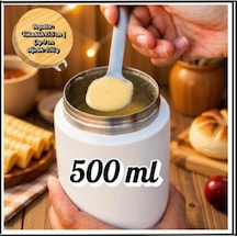Uyguna-yakala 500 Ml-beyaz Çelik Yemek Termosu-erm.206