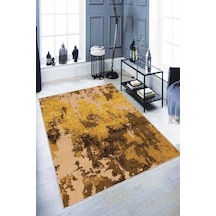 Sarı Kaymaz Tabanlı Yıkanabilir Modern Salon Halıları Ar296n11