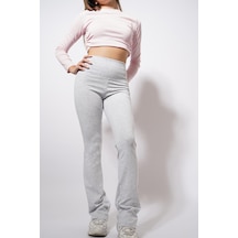 Ckm Moda Front Ribana Pantolon Gri