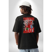 Basketbol Akagi Takenori Anime Slam Dunk Karakter Pamuklu Unisex Oversize Sırt Dijital Baskılı Siyah T-shirt Siyah