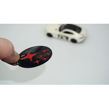 Dk Tuning Direksiyon Siyah Kırmızı Amblem Logo Arma Subaru İle Uy