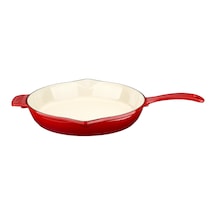 Lava Döküm Yuvarlak Kızartma Tavası Metal Saplı 28 CM