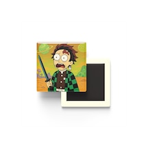 Tanjiro Kamado - 9x9 Cm Baskılı Kare Buzdolap Magneti