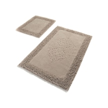 Chilai Home Pıante Cotton Bej 2 Lı Set Banyo Halısı, Paspas