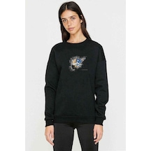 Death Note Death Note Upside Down Baskılı Siyah Kadın Sweashirt